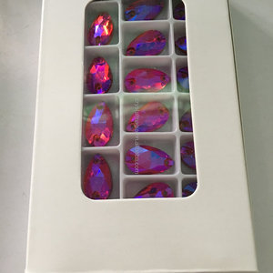 2017 RED AB Accesorios de costura Lágrima Cristal Parte posterior plana Piedras de cristal - Product Image 2
