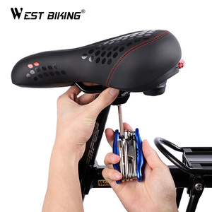 Sillín de bicicleta <span class=keywords><strong>MTB</strong></span>, cómodo sillín de bicicleta de cuero con luz trasera, diseño grueso y más ancho para ciclismo hueco - Product Image 2