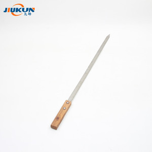 Jiukun Xiên 17 "Thép Không Gỉ 304 Thịt Nướng Xiên Kim Loại Phẳng Nướng Xiên Set, Tái Sử Dụng BBQ Sticks Với Tay Cầm Bằng Gỗ - Product Image 5
