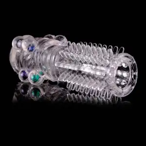 Funda Extensora Reutilizable para Pene con Textura de Perlas Anillo para Pene Consolador Juguetes Sexuales para Hombres - Product Image 5