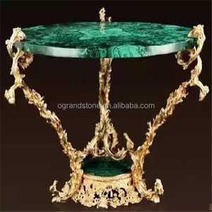 Mặt Bàn Trang Trí <span class=keywords><strong>Malachite</strong></span> Độc Đáo Mặt Bàn Đá Cẩm Thạch Xanh Bán Quý - Product Image 1