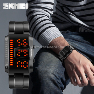 China de los aliexpress barato hombres led digital <span class=keywords><strong>reloj</strong></span> de pulsera 50 m impermeable <span class=keywords><strong>reloj</strong></span> <span class=keywords><strong>binario</strong></span> - Product Image 1
