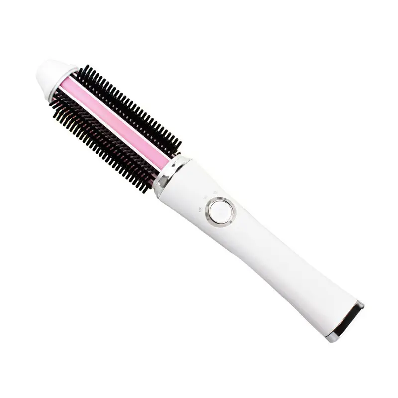 Portable PTC heating travel cordless use rechargeable hair curling straightener brush