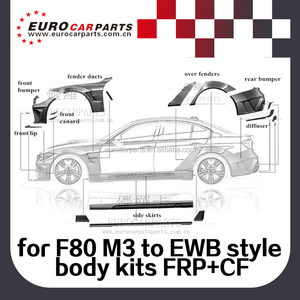 Kits de Carrocería F80 <span class=keywords><strong>M3</strong></span> Compatibles con F80 <span class=keywords><strong>M3</strong></span> Año 2014~ Kit de Carrocería <span class=keywords><strong>M3</strong></span> a Estilo EWB Juego Completo de Piezas de Carrocería de Fibra de Carbono FRP - Product Image 4