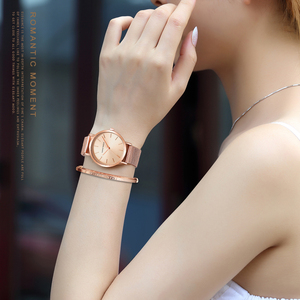 Usine En Gros HM-CC32 À La Mode Femmes Quartz Cadran Montre 3 Bar Étanche Mince En Acier Inoxydable <span class=keywords><strong>Maille</strong></span> Bande Simple Main Montre - Product Image 4
