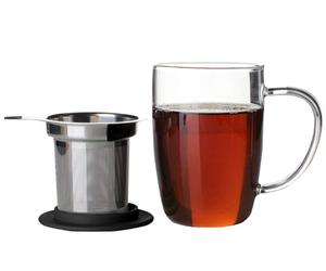 Théière en verre borosilicate de 450 ml (15 oz) avec <span class=keywords><strong>infuseur</strong></span> en acier inoxydable pour la préparation du thé, portable - Product Image 2