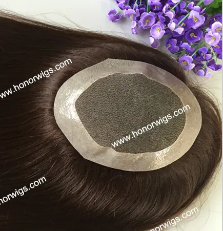 HT256女性のかつらの毛システムメーカー工場出荷時の価格6 "-24" 長さ5 × 7 6 × 8 7 × 9ダークブラウンカラー #2薄皮選択することができ