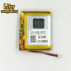 Plug 1.0-2 P 3.7 V 524038 1200 mah lipo battery Rechargeable solar li ion polymer lithium battery with PCM - Product Image 1