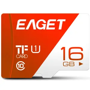 EAGET T1 Kartu Memori Kelas 10 16GB, Kartu TF UHS-I Kecepatan Tinggi Flash Asli untuk Ponsel Tablet Kartu SD MINI