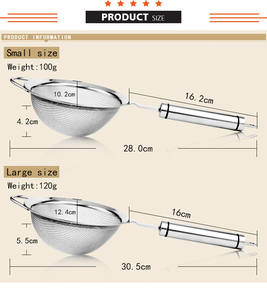 Herramientas de cocina colador de acero inoxidable malla de harina cocina tamiz para la venta - Product Image 5