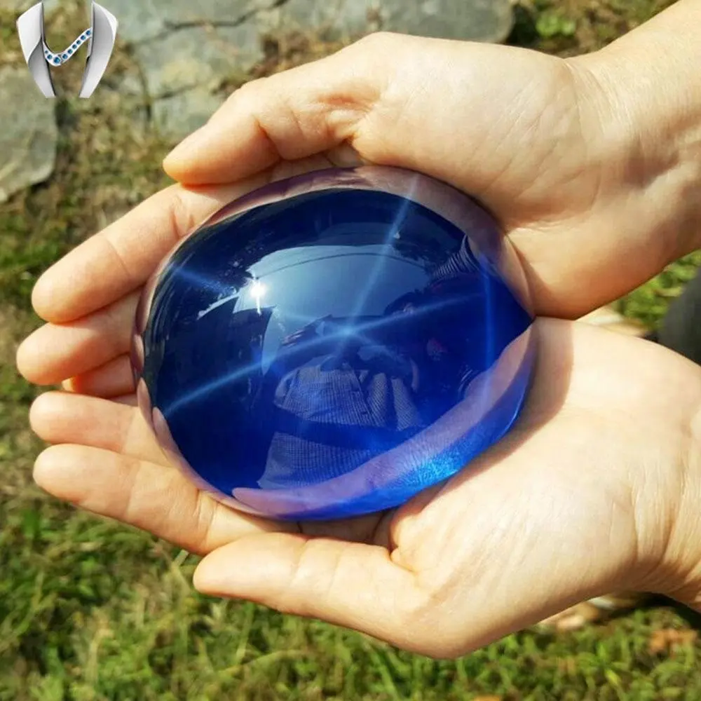 Cabochon ovale synthétique personnalisé perles saphir étoile bleue