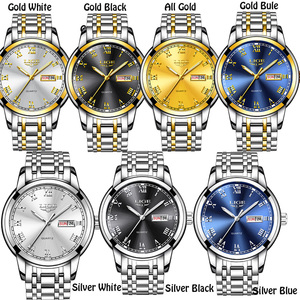 LIGE LG9846 orologi al quarzo Casual da uomo rotondi con fibbia analogica in acciaio luminoso ultima lega di moda orologio impermeabile <span class=keywords><strong>Sport</strong></span> 3BAR - Product Image 6
