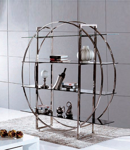 Vitrina <span class=keywords><strong>de</strong></span> Acero Inoxidable Dorado, Estante <span class=keywords><strong>de</strong></span> Exhibición <span class=keywords><strong>de</strong></span> Vidrio, Librería - Product Image 1