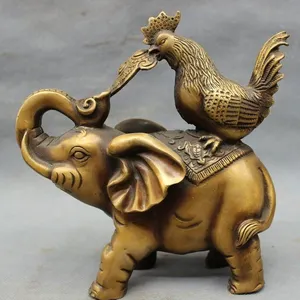 Patung Binatang Cor Desain Baru Patung Ayam dan Gajah Berarti Keberuntungan dan Kebahagiaan untuk Anda