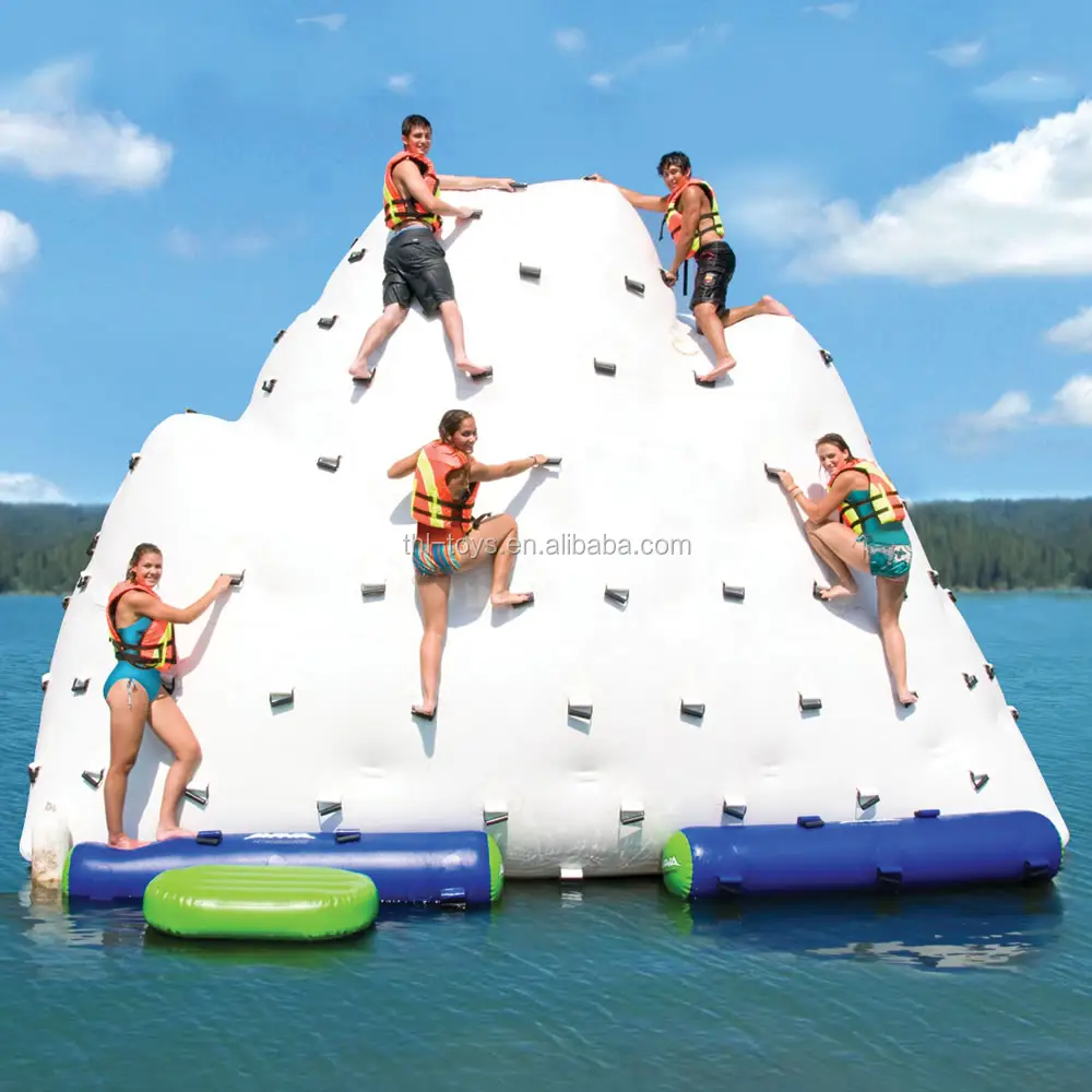 EN71 Standard 2016 aufblasbare iceberg float wasser spielzeug für erwachsene, aufblasbare kletterwand für wasser
