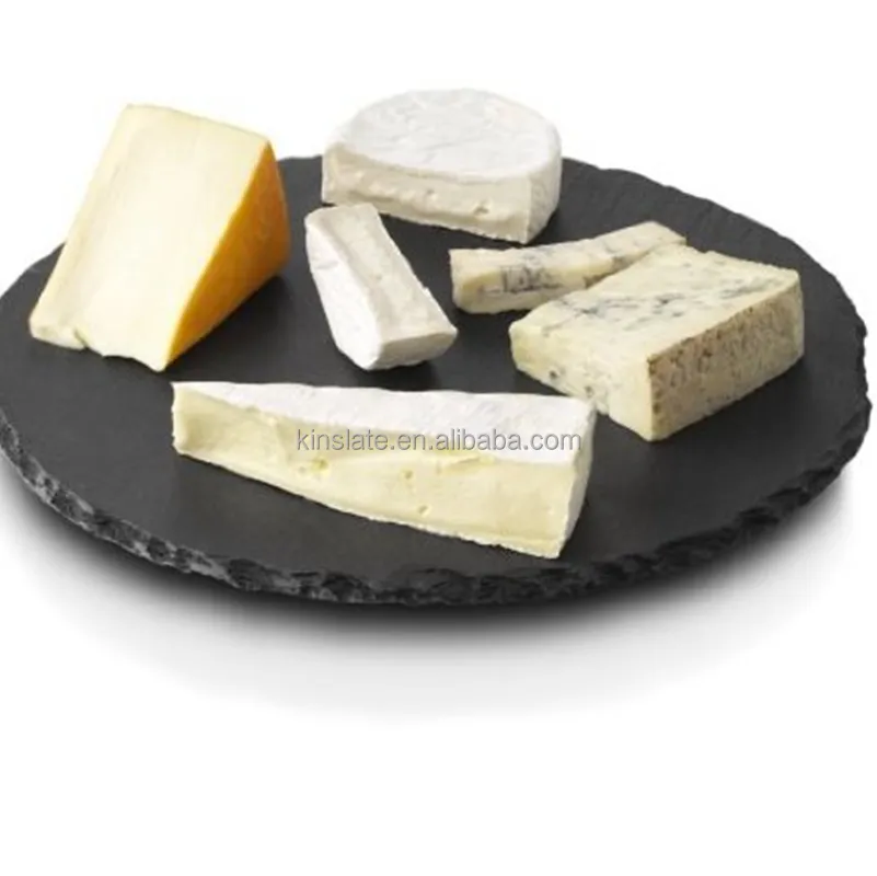 Placa de queijo slate redonda gravável, elegante, com alta qualidade, dia 30 cm