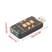 Siyah 8.1 kanal sanal CD ses adaptörü amplifikatör PC Laptop için çoklu USB ses kartı harici bilgisayar ses kartları