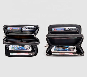 Doppio Con Zip Coccodrillo Raccoglitore lungo, Grande capacità di Organizzatore Della Frizione portafoglio da viaggio in pelle organizzatore - Product Image 3