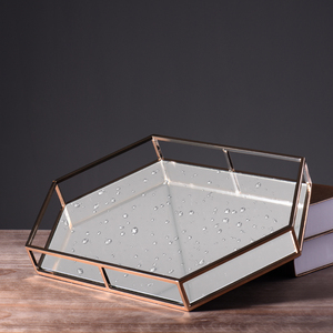 Tùy Chỉnh Bàn Trang Trí Thanh Lịch Nước Hoa Vanity Khay Gương Hình Lục Giác Lưu Trữ Tổ Chức - Product Image 2