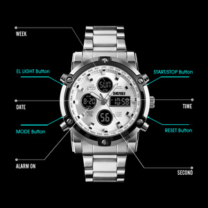 SKMEI 1389 Del Quarzo Del Mens + Digitale Analogico Della Vigilanza di Sport di Modo Orologio Da Polso Impermeabile In Acciaio Maschio Orologi - Product Image 5