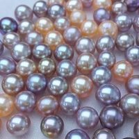 Perles d'eau douce rondes naturelles de couleur AA en vrac de Zhuji, 8-9 mm