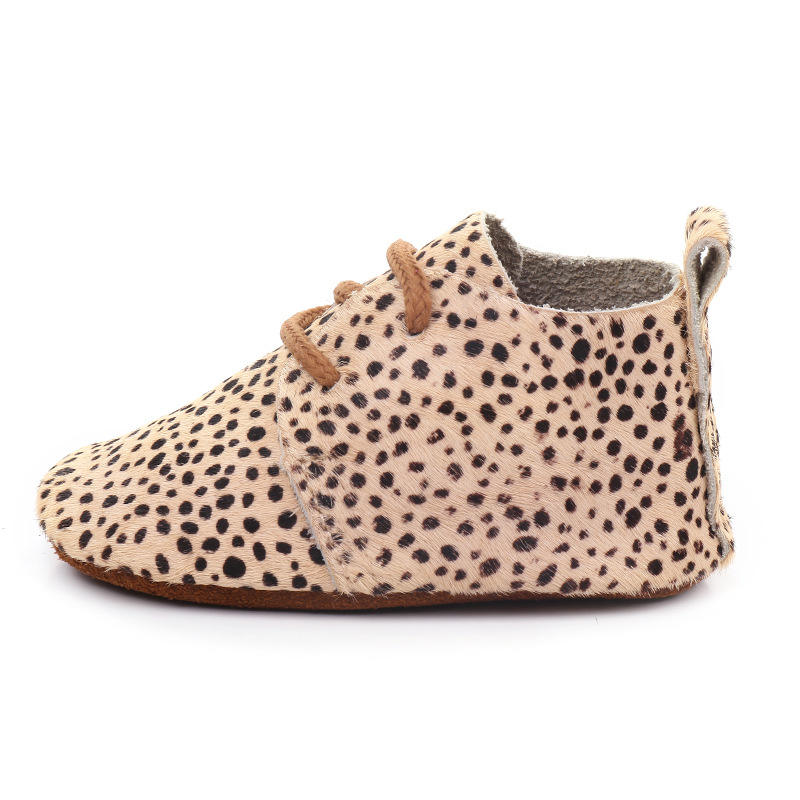 Soft Sole Leather Baby Shoes Leopard Print Genuinely Comfortable