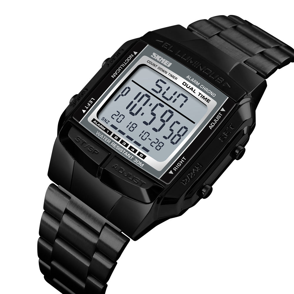 Skmei 1381 Classic Glass Watch Slim Japan Digital Movement