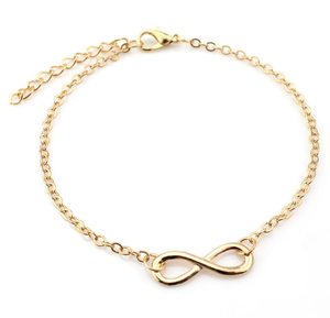 25cm Simple Or Infini En Argent Conceptions Bracelet Chaîne de cheville - Product Image 6