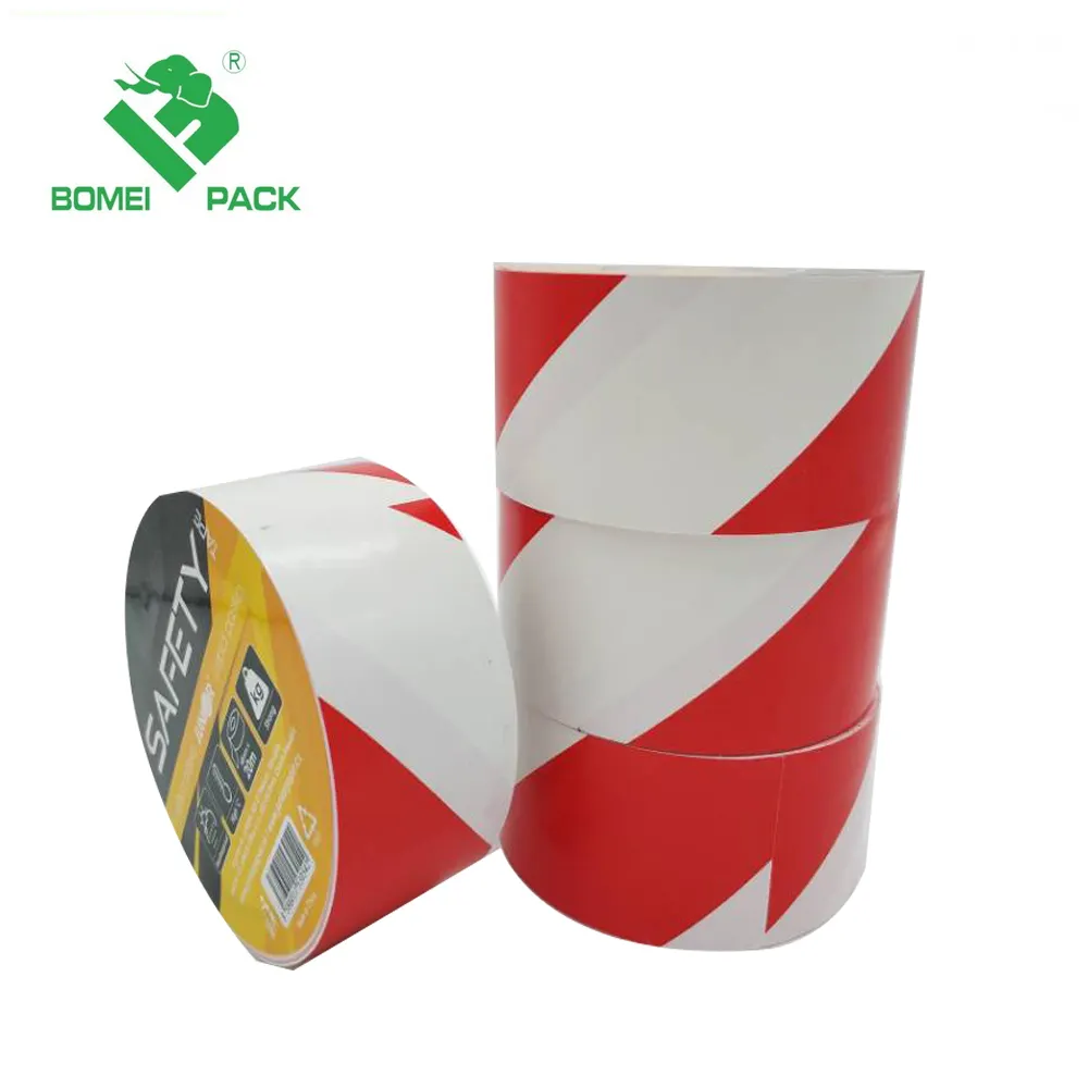 Yellow And Black Safety Signage Printed Field Outdoor Underground Road Warning Hazard Tape Pvc Floor Marking Tape