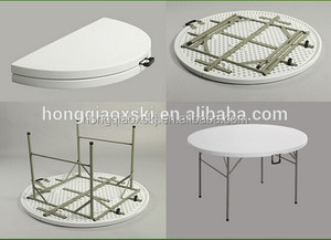 Bàn Gấp Tròn 60 <span class=keywords><strong>Inch</strong></span> Cho Tiệc Và Đám Cưới, Bàn Tiệc Tròn Được Sử Dụng Để Bán, Bàn Ăn Nửa Mặt Trăng - Product Image 6