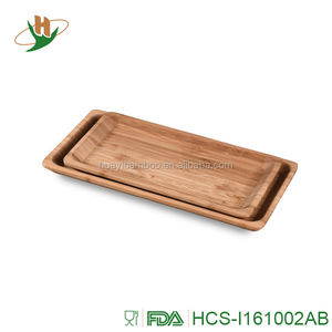 Ecológico carbonizado Brown rectángulo único <span class=keywords><strong>de</strong></span> bambú que sirve <span class=keywords><strong>platos</strong></span> - Product Image 1