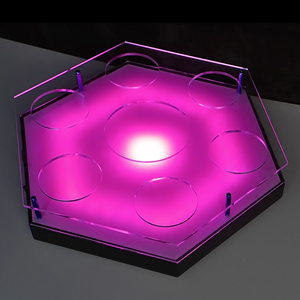 アクリルライトアップLED照明付きトレイショットガラスサービングトレイ - Product Image 2