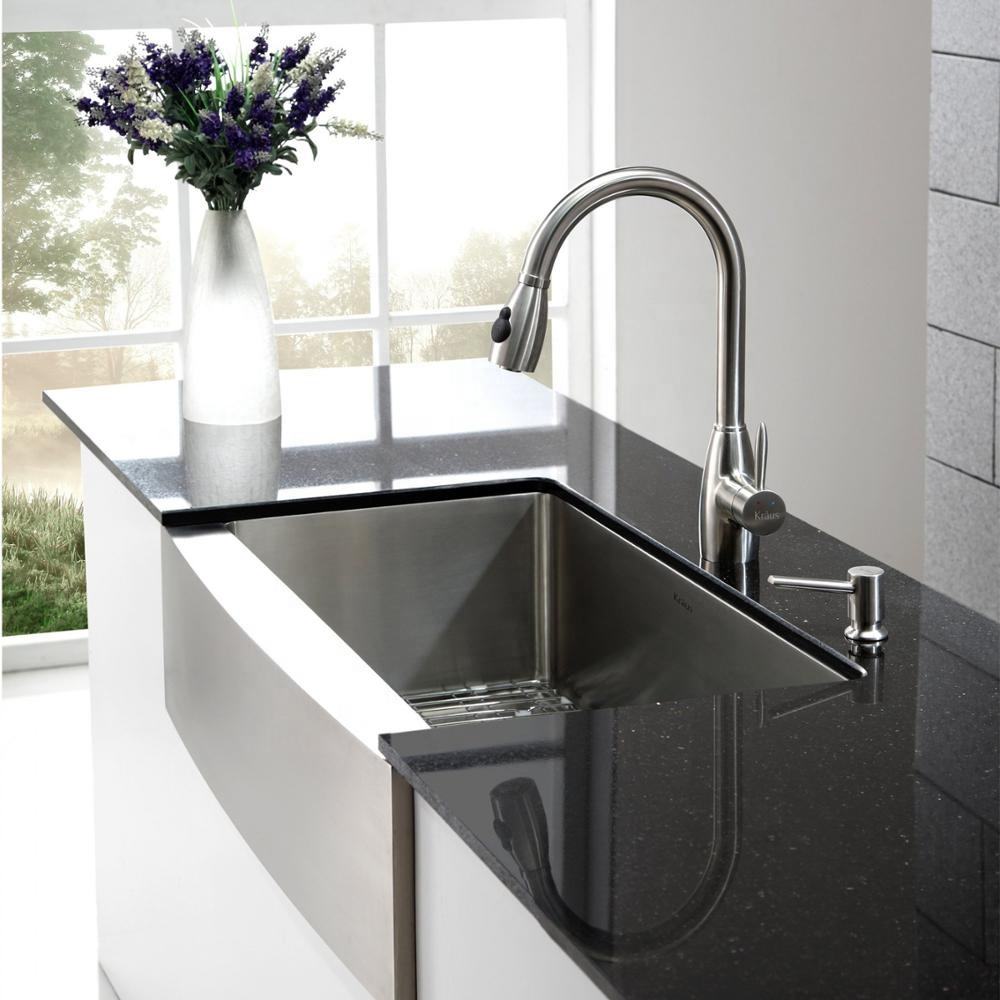 SUS304 Hot Sale Handmade Stainless Steel Apron Front Single Bowl House Kitchen Sink Basin