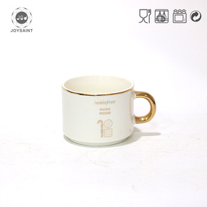 5 oz esmalte regalo borde dorado de té de cerámica café leche taza con mango - Product Image 2