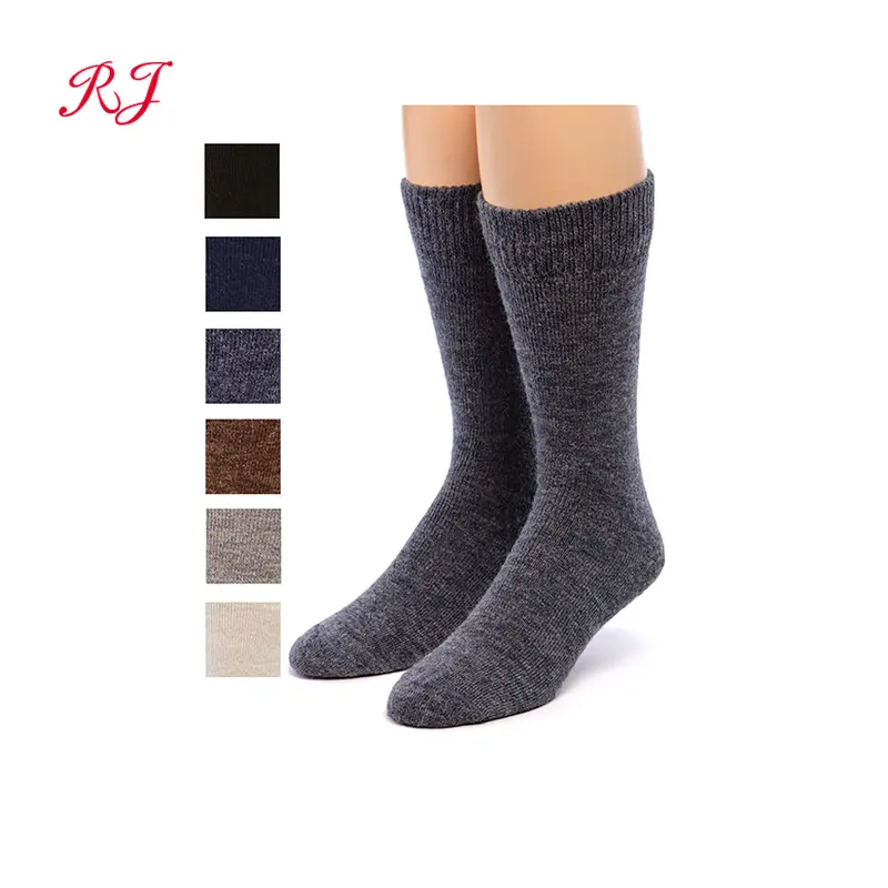 Vente en gros de chaussettes d'alpagas RJ-II-1404 chaussettes d'école tricotées blanches pour hommes au prix de gros régulier