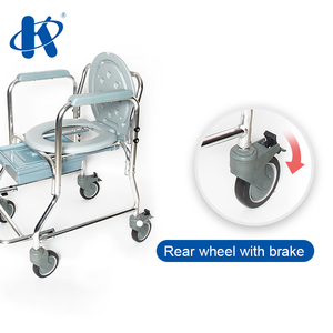Ky699l baño inodoro orinal silla adulto reposabrazos silla de ruedas con baño de aluminio de peso ligero cómoda silla de ruedas - Product Image 3