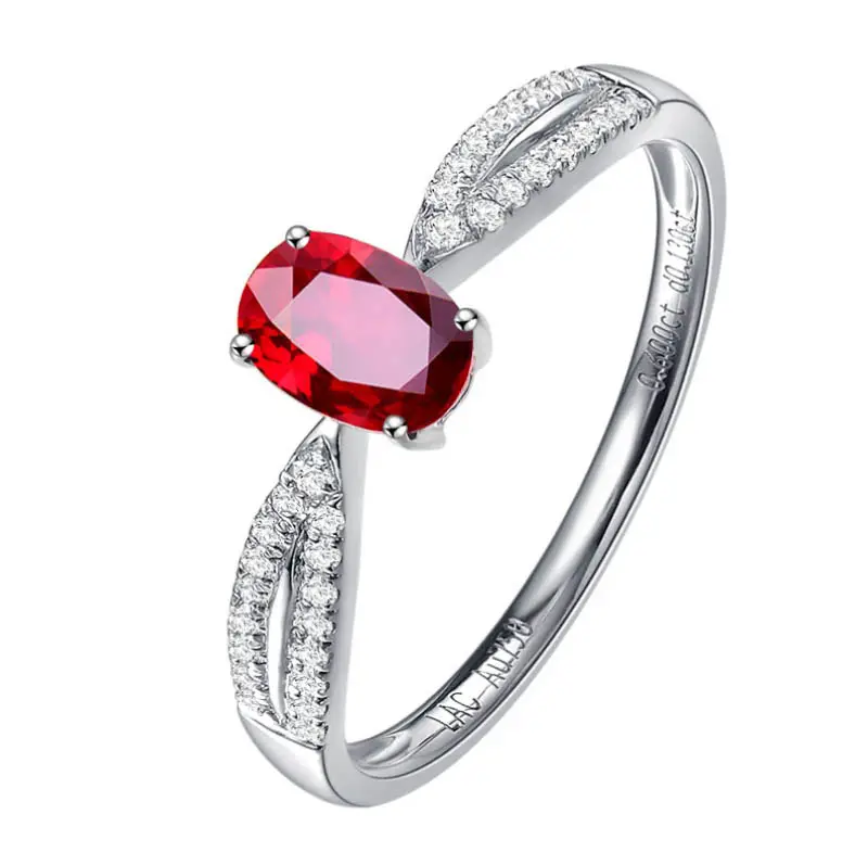 SGARITドロップシッピングジュエリー卸売クラシック結婚指輪0.68ct貴重な宝石天然ルビー18kゴールドリング女性