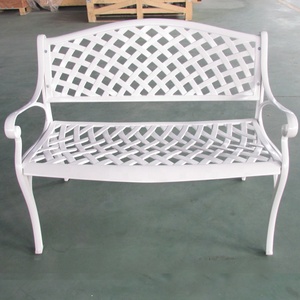 Fundido blanco de patio de aluminio banco de jardín - Product Image 2