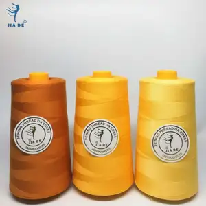 100% yüksek mukavemetli eğirilmiş POLYESTER dikiş konu 6 'plastik koni % 40/2 1KG büyük koni