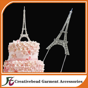 Argent Métal Cristal Diamante Strass Gâteau Ramasse Mariage Couronne Gâteau Topper - Product Image 2
