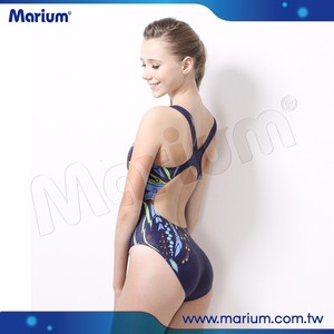Traje de Baño Enterizo MARIUM Azul de Alta Calidad con Estampado Sexy para Entrenamiento de Carreras, Secado Rápido y No Tóxico para Mujeres Jóvenes - Product Image 5