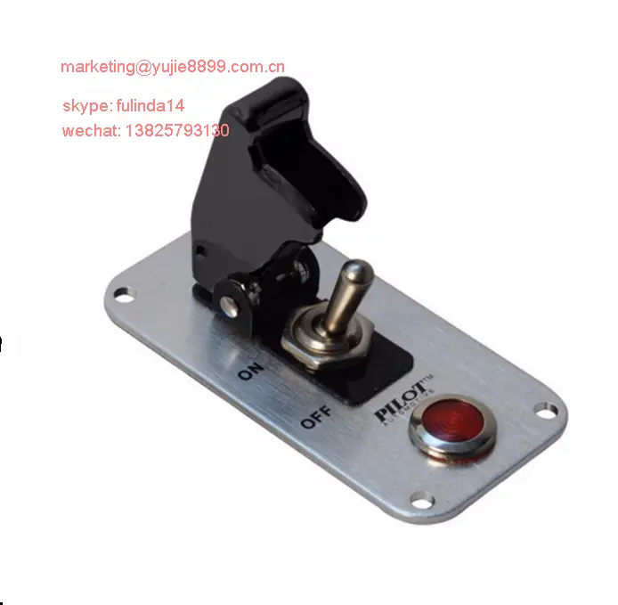 Black Safety Cover Aircraft Boat Toggle 12V Switch Red Indicator Light