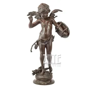 Tamanho de vida personalizado bronze pequeno anjo estátua de bronze escultura cupido