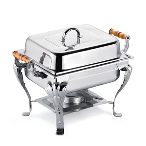 Stainless steel restaurant buffet equipment rectangle chafing dish food warmer