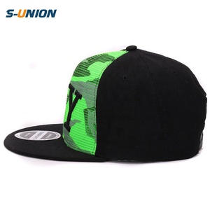 Casquette camouflage pour hommes et femmes, filet vert fluorescent, casquette baseball, 3D NY hip hop, billet plat - Product Image 4