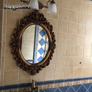 Resin Bathroom Carving <strong>Flower</strong> Wall <strong>Mirror</strong> for Decorative - Product Image 5