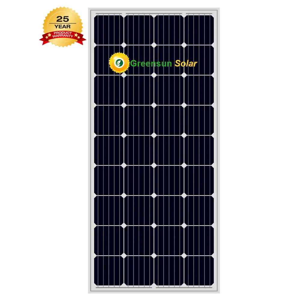 Tấm Năng Lượng Mặt Trời Greensun Mono PV 24V 160Watt 170wp 180W 190wp 12 Volt Cho Hệ Thống Năng Lượng Mặt Trời