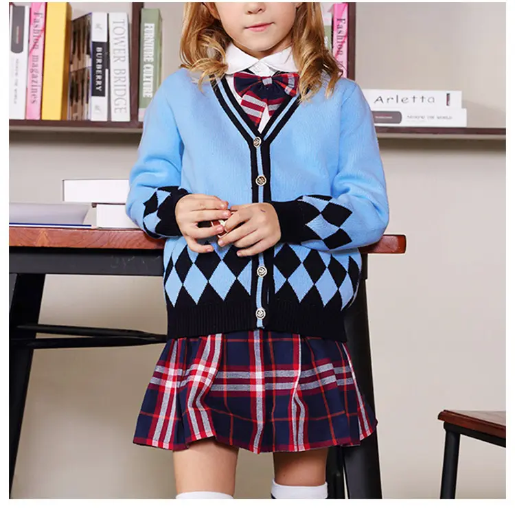 नि: शुल्क डिजाइन सस्ते कस्टम शिक्षक कार्डिगन स्वेटर के लिए स्कूल वर्दी स्कूल वर्दी बुना हुआ कार्डिगन