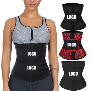 Sıcak satış HEXIN özel Logo fermuar ön kadınlar sıkıştırma kemer kadın zayıflama karın lateks bel antrenör kemeri