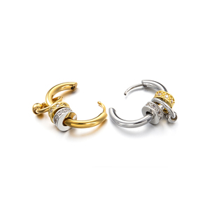 Craft Wolf Jewelry Findings Diamond Love Hoop <strong>Earrings</strong> Fashionable <strong>Earring</strong> <strong>Posts</strong> Stainless Steel 18K Gold Plated Trendy OEM ODM - Product Image 6